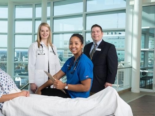 Health professions alumni and a current student at CHS.